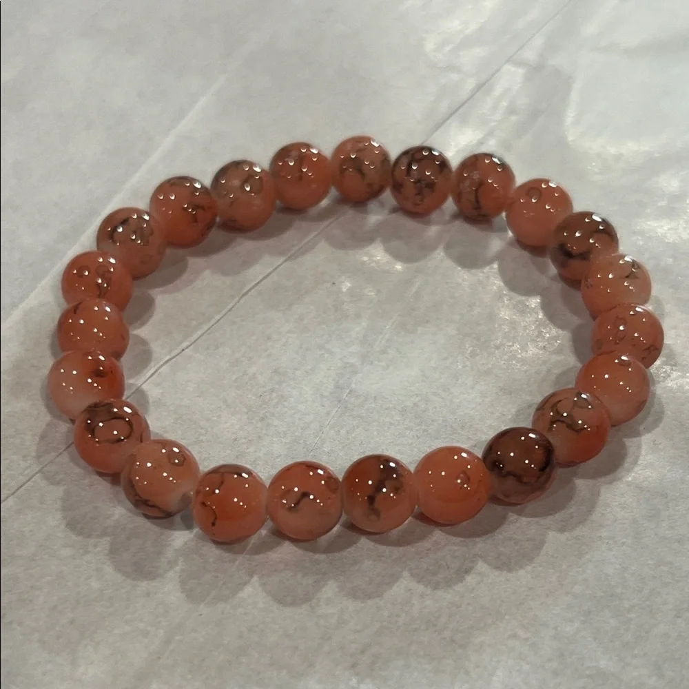 Elegant Orange Beaded Bracelet